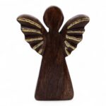 Medium Mango Wood Angel - Gold Decor - immagine 6
