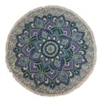 Small Mandala Roundie Cotton Art (130cm) - Teal & Blue
