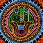 Handbrushed  Cotton Wall Art - Hamsa - immagine 2