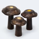 Set of 3 Flat Incense Cone Mushrooms (13cm 12cm 11cm) - immagine 4
