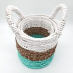 Seagrass Basket Set - Green / Natural / White - immagine 3