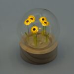 Floral Glow Garden Dome - 5 Sunflowers - LED Battery - immagine 2