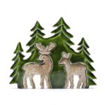 Lost in the Forrest -  Two Dear in the Forrest 3D Wooden Decoration - 18x23cm - immagine 4