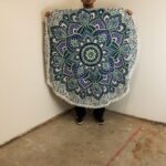Small Mandala Roundie Cotton Art (130cm) - Teal & Blue - immagine 2