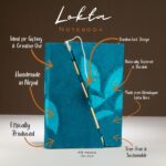 Lokta Bold Floral Bamboo Lock Notebook – Medium (15x12cm) – 45 Leaves – Midnight Blue - immagine 5
