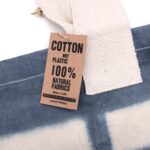 Natural Tye-Dye Cotton Bag (8oz) - 38x42x12cm - Blue Rings - Blue Handle - immagine 5