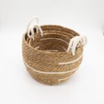 Cotton & Seagrass Large Baskets – Natural Stripes – Set of 3 - immagine 2