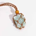 Crystal Gemstone Necklace Cord 45cm/18inch - Brown - immagine 4