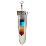 Crystal - 7 Chakra Bounded Thin Point Flat Pendants - immagine 2