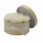 Soap Flower Gift Bouquet - 14 Cream Roses - Round - immagine 4