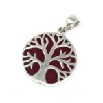 Tree of Life Silver Pendent 22mm - Coral Effect - immagine 5