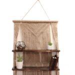 Brown Macrame Hanging Shelves - Brown - immagine 5