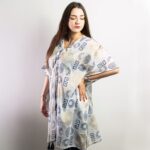 Nomad Sari On the Med Collection - Kaftan - Gold & Blue Greek Motiff - Handpainted - immagine 7