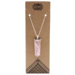 Gemstone Flat Pencil Pendant - Rose Quartz - immagine 3