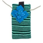 Phone Holder Bag Stripes Green  - flower decor - immagine 2