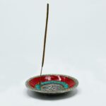 Om Plate Tibetan Decor Cone & Stick Holder - immagine 2