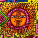 Handbrushed  Cotton Wall Art - Sun - immagine 2