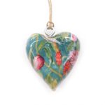 Lrg Decor Wood Heart -  Bird & Floral
