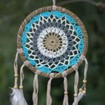 Pastel Blue Macramé Dream Catcher 16cm (asst colours) - immagine 4