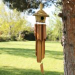 Lrg Round Seagrass Bird Box with Chimes 56x20cm - immagine 5