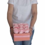 Soap Flower Gift Bouquet - 14 Pink Roses - Round - immagine 8