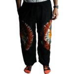 Japanese Style Lounge Pants - Black Chocolate & Orange - L - immagine 3