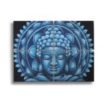 Blue Buddha Mandala Brocade Detail 30x40cm x 4 - immagine 4