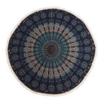 Small Mandala Roundie Cotton Art (130cm) - Peacock Blues