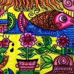 Handbrushed  Cotton Wall Art - Sun - immagine 3