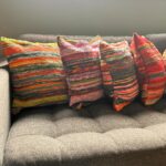 Rag Rug Cushion Covers - 40x40cm - Sunrise Oranges - immagine 3