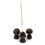 Set of 3 Mini Incense Mushrooms (8cm 7cm 6.5cm) - immagine 3