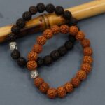 Rudraksha Buddah Bangle Mala - Dark - immagine 6