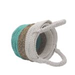 Seagrass Basket Set - Green / Natural / White - immagine 5