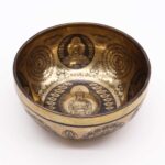 Tibetan Healing Engraved Bowl - 21cm - 5 Buddhas - immagine 2