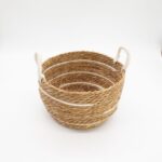 Cotton & Seagrass Large Baskets – Natural Stripes – Set of 3 - immagine 4