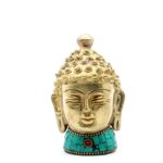 Brass Buddha Figure - Med Head - 8 cm - immagine 7