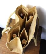 Large Jute Shopping Bag with Bottle holders - immagine 4