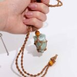 Crystal Gemstone Necklace Cord 45cm/18inch - Brown - immagine 5