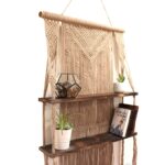 Brown Macrame Hanging Shelves - Brown - immagine 6