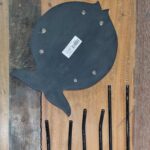 Albasia Wood Fish Stand - Greywash - immagine 5