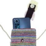 Phone Holder Bag Stripes Pink  - bunny decor - immagine 2