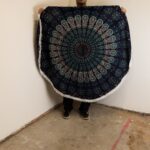 Small Mandala Roundie Cotton Art (130cm) - Peacock Blues - immagine 2