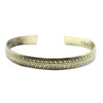 Brass Tibetan Bracelet - Slim Tribal Leaf - immagine 2