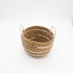 Cotton & Seagrass Large Baskets – Natural Stripes – Set of 3 - immagine 5