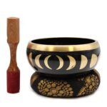 Lrg Moon Phase Singing Bowl Set- Black 14cm - immagine 6