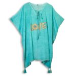 Nomad Sari On the Med Collection - Kaftan - Turquoise & Gold Love Design - immagine 4