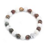 Set of 2 Gemstones Friendship Bracelets - Peace - Picasso Jasper & White Howlite - immagine 3