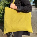 Reversible Jute & Cotton Big Bag - Pistachio - immagine 3
