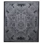 B&W Double Cotton Bedspread + Wall Hanging - Hamsa