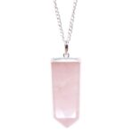 Gemstone Flat Pencil Pendant - Rose Quartz - immagine 2
